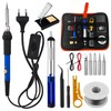 WinGluge Lötkolben Set, 60W Lötkolben mit Temperatur Einstellbar 200-450°C, mit Ein/Aus Schalter, 5 Lötspitzen, Lötset für Elektrische Arbeiten, für Elektrotechnik Reparaturen DIY Profi Hobbybastler