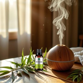 Vetiver Essential Oil (30ML), 100% Pure Natural Organic Aroma Vetiver Oil for Diffuser, Massage, Skin Care, Yoga