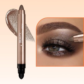 Boobeen Eyeshadow Pencil Set, Shimmery Eyeshadow Stick, Cream Highlighter Pen, Waterproof Eye Shadow Crayon, 2PCS