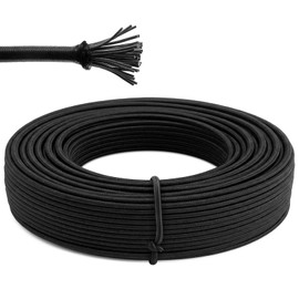 eBoot 300 ft Extra Long Bungee Shock Cord Roll, 1/4 Inch Heavy Duty Elastic Cord for Bulk Use, Cut to Length for DIY, Garage, Tent Pole Repair, Marine, Outdoor Projects, Durable Sturdy, Black