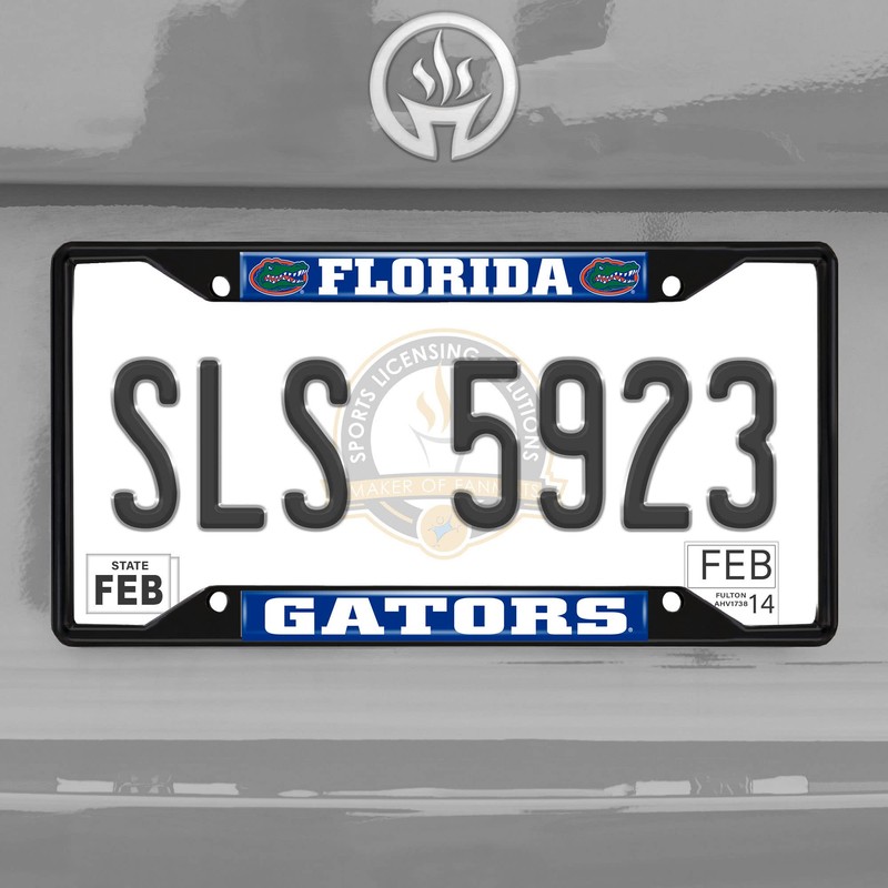 FANMATS 31248 Florida Gators Metal License Plate Frame Black Finish