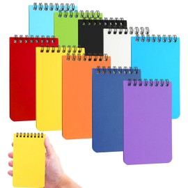GMHLLES Small Notebook, Mini Notebook, 10 Books Small Notebooks Pocket Size, 7.6×12.6 Cm (3" x 5") Lined Mini Notepads, Spiral Notebook for Home, School, Office