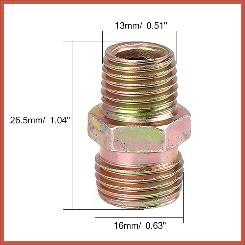 ACROPIX 2pcs 1/4" NPT to M16 x 1.5mm Male Straight
