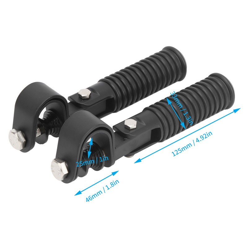 Pair of Motorcycle Foot Pegs Clamp Footrest Mount for 1in