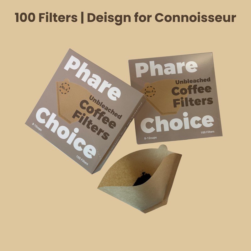 Phare Choice #4 Cone Coffee Filter, 8-12 Cup, Natural Unbleached