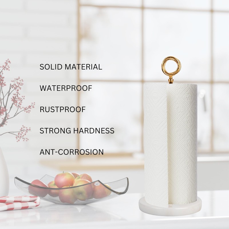 Y Luxe Marble Countertop Paper Towel Holder - Elegant Kitchen/Bathroom