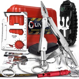 LIVABIT Dual Pack First Response Safety Tool Emergency Kit F.A.S.T. Venom Extractor Snake Bite and Sting Suction Pump & SOS Survival Multi Tool Pack
