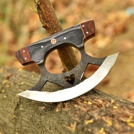 Aj Sanity Knives Handmade Pizza Cutter Carbon Steel Alaskan Ulu Knife Chef Kitchen Chopping