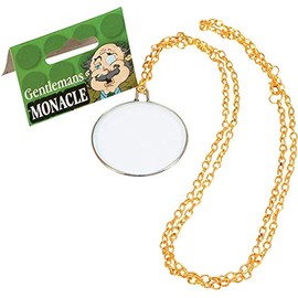 Adult Fancy Dress Party Victorian Edwardian Gentleman's Monocle On Gold Chain