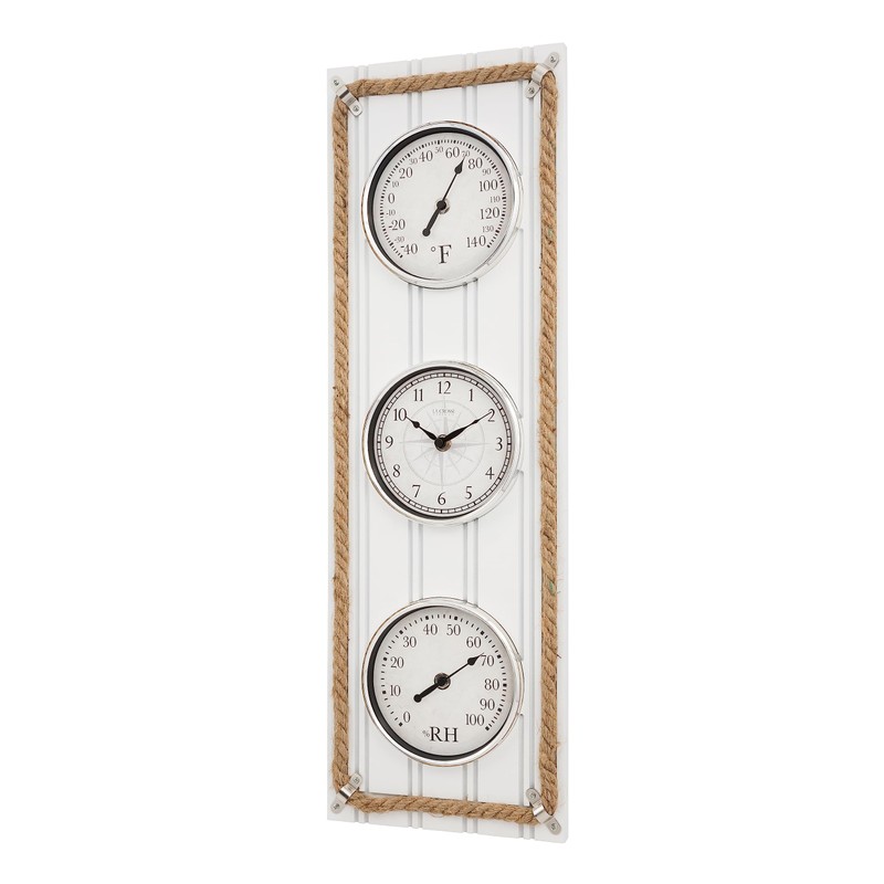 La Crosse Clock BBB86064 25" Beadboard Quartz Clock with Temp