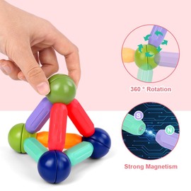 OSDUE 72PCS Magnetic Sticks Educational Toys, Magnetic Building Blocks for Kids Ages 4-8, Kids Learning Development Construction Set, Large Size Magnetic Sticks (72 PCS Magnetic Sticks Set)