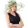 RZTA Women's Kentucky Derby Church Dress Hat Wide Brim Leaf