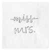 Crisky Silver Miss to Mrs - Servilletas de cóctel para