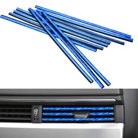 10Pcs Car Air Conditioner Trim Strip for Vent Outlet, Waterproof Bendable DIY Trim Strip, Automotive Interior Moulding Trim, U Shape Moulding Trim Strip, Car Interior Accessories