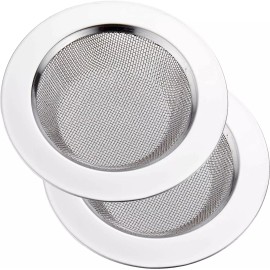 LASSHSWA Kitchen Sink Drain Strainer (2 Pack) with Large Wide Rim - 4.5" Diameter
