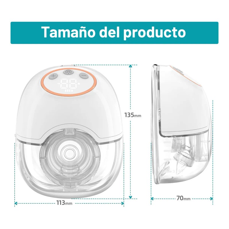 Extractor De Leche Manos Libres Recargable 17mm~21mm