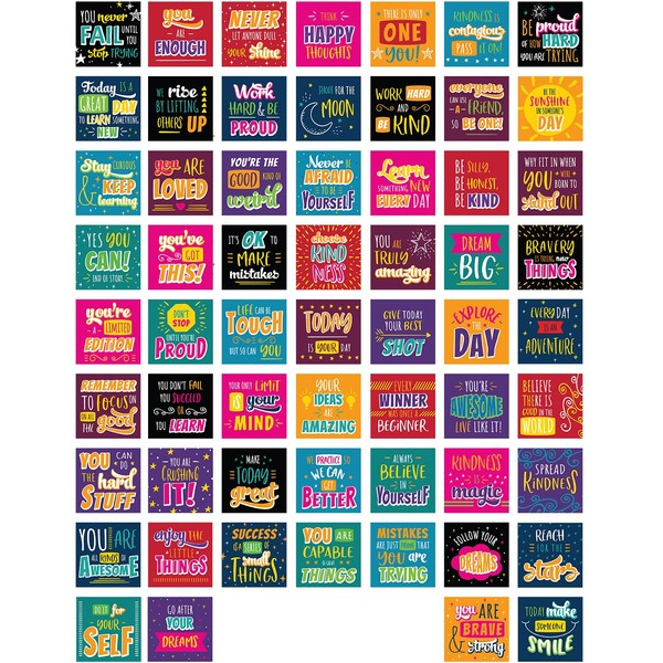 Canopy Street Kids' Affirmation Lunch Box Notes / 3.5" Square Motivational Lunch Box Cards/Pack of 60 Encouraging Mini Notes