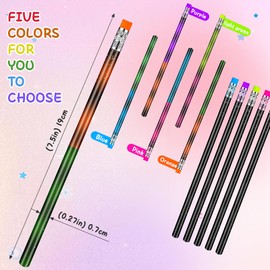 100 Pieces Color Changing Mood Metallic Glitter Pencil with Eraser Wooden Pencils Heat Activated Color Changing Pencils Thermochromic Pencils for Graduation Kids Birthday Gift Party Favors