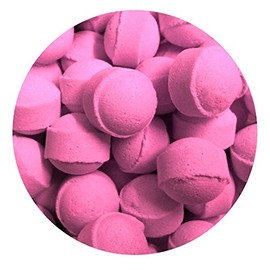 30 x Scented Bath Marbles Fizzers Mini Bombs in Gift Bag (Cherry)