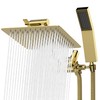 All Metal Shower Head 10" Dual Square Shower Head With