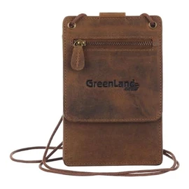 Greenland Nature Monte Neck Pouch RFID Leather 11 cm, brown