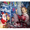 FINGOOO Christmas Window Clings Stickers 8 sheets Snowflake Window Decals