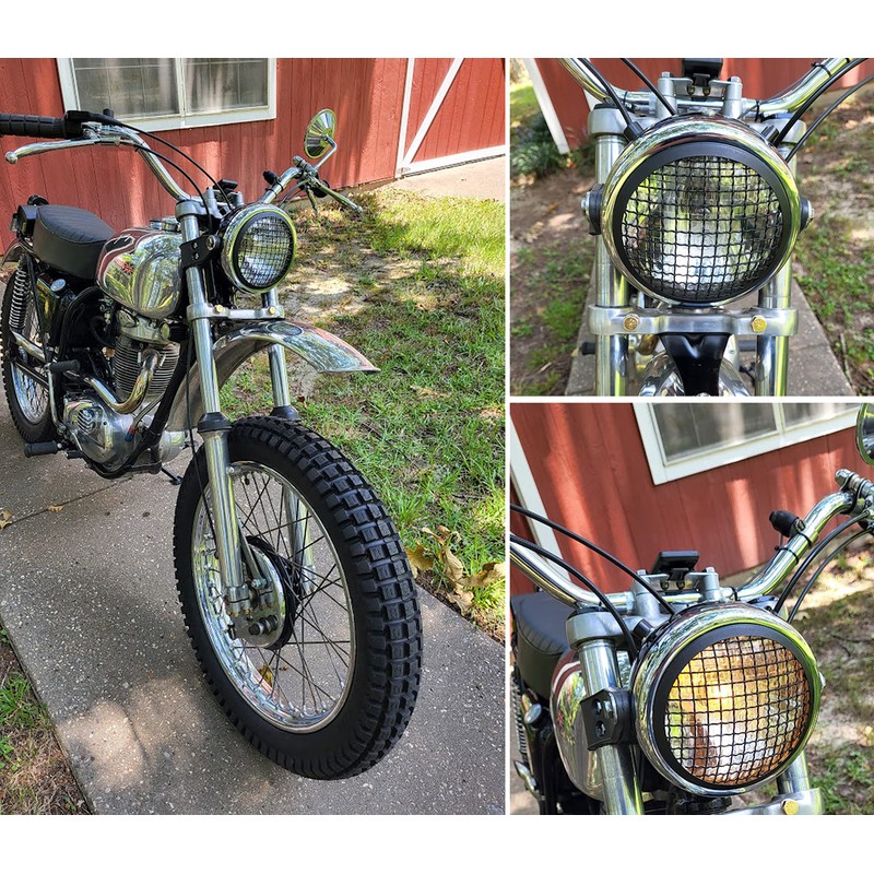 Alchemy Parts 5.75" INCH Guard Metal Headlight Cover for Scrambler