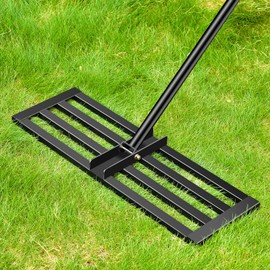 Lawn Leveling Rake Heavy Duty 48"x10" Steel Base with 78" Handle Professional Grade Soil Leveler for Garden Golf Course & Farm Fast Easy Assembly