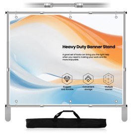 Jiang&Rong 10x10ft Heavy Duty Backdrop Stand Kit - Adjustable Step and Repeat Photo Banner Stand for Photography, Trade Shows, Photo Booths, Events(Silver)