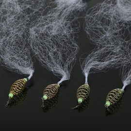 4pcs Fishing Spring Net, Copper Cast Net with Luminous Beads for Night Shoal Fishing(7#)