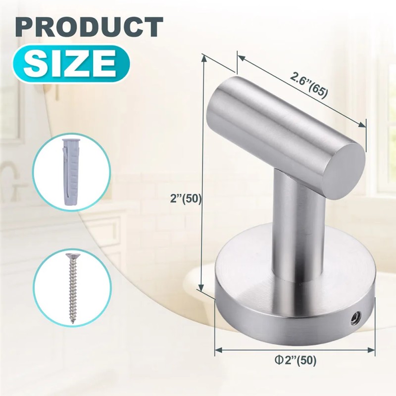 4 Pack Towel Hook SUS 304 Stainless Steel Coat Hooks,Shiny