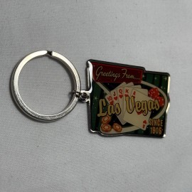 Las Vegas Keychain – Retro Greetings From Vegas Poker Royal Flush Design