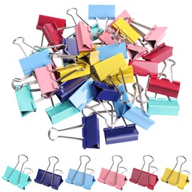 Ufmarine Large Binder Clips 1.6 Inch (36 pcs), Colored Big Binder Clips Paper Clamps for Office