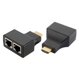 Bolwins C26CS HDMI to RJ45 Extender - 1080P Network Adapter for Lossless HDMI Transmission over LAN Ethernet up to 30 Meters, Compatible with Cat 5e/6 - Transmitter and Receiver Adapter (Pack of 2)