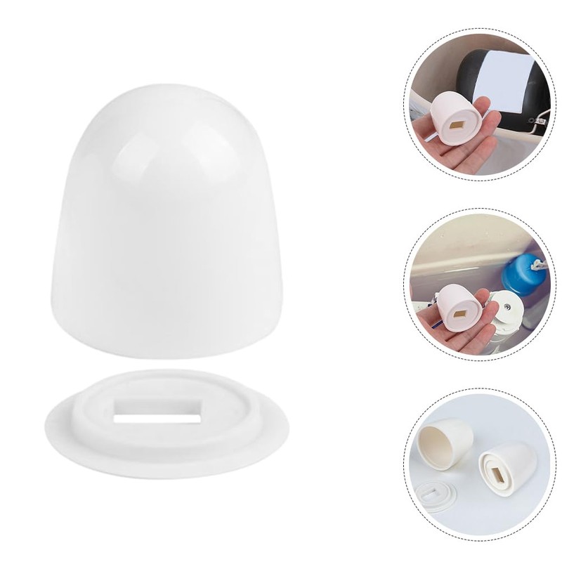 ARTIBETTER Toilet Bowl Bolt Covers 6pcs Round Plastic Caps White