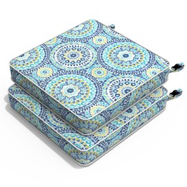 Melody Elephant Outdoor Chair Cushions 22x22x3 Inch, Patio Seat Cushion Furniture Swing Set of 2, Water Repellent Chairs Wicker Cushion Pads with Couch Sofa in Garden, Delancey Lagoon