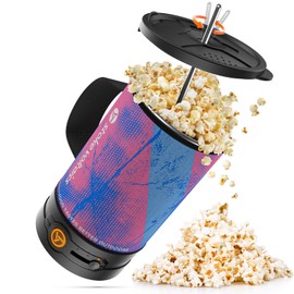 Stoke Voltaics Portable Popcorn Maker, 2-in-1 Design Electric Popcorn Popper, Easy to Use & Clean, Perfect for Movie Night, Snack Time, Party & Travel Essentials, 120V 500W 30oz