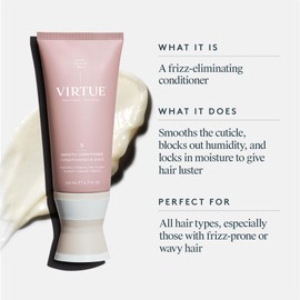 VIRTUE Smooth Conditioner 6.7 FL OZ | Alpha Keratin Silkens For Frizzy, Curly Hair | Sulfate Free, Paraben Free, Color Safe, Vegan