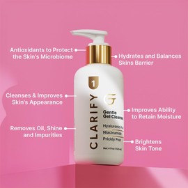 Groomie Gentle Gel Cleanser for Face - Gentle Facial Cleanser Hydrates & Strengthens Skins Barrier - Niacinamide Helps Reduce Redness & Irritation for Sensitive Skin - Moisturizing Face Wash