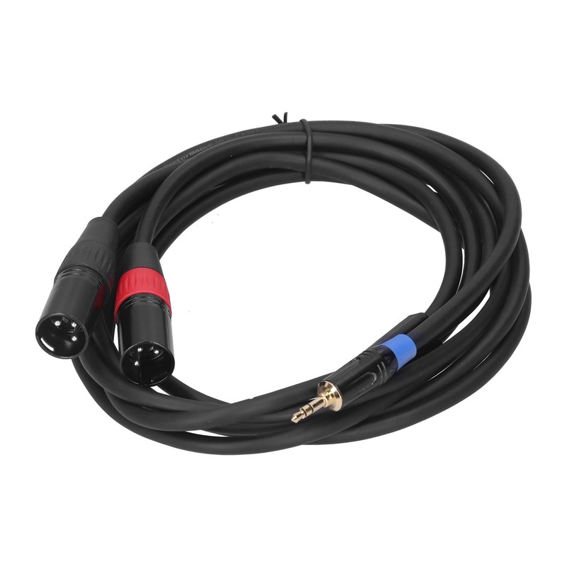 3.5mm Stereo Male to Dual 2 XLR Male Plug Connector
