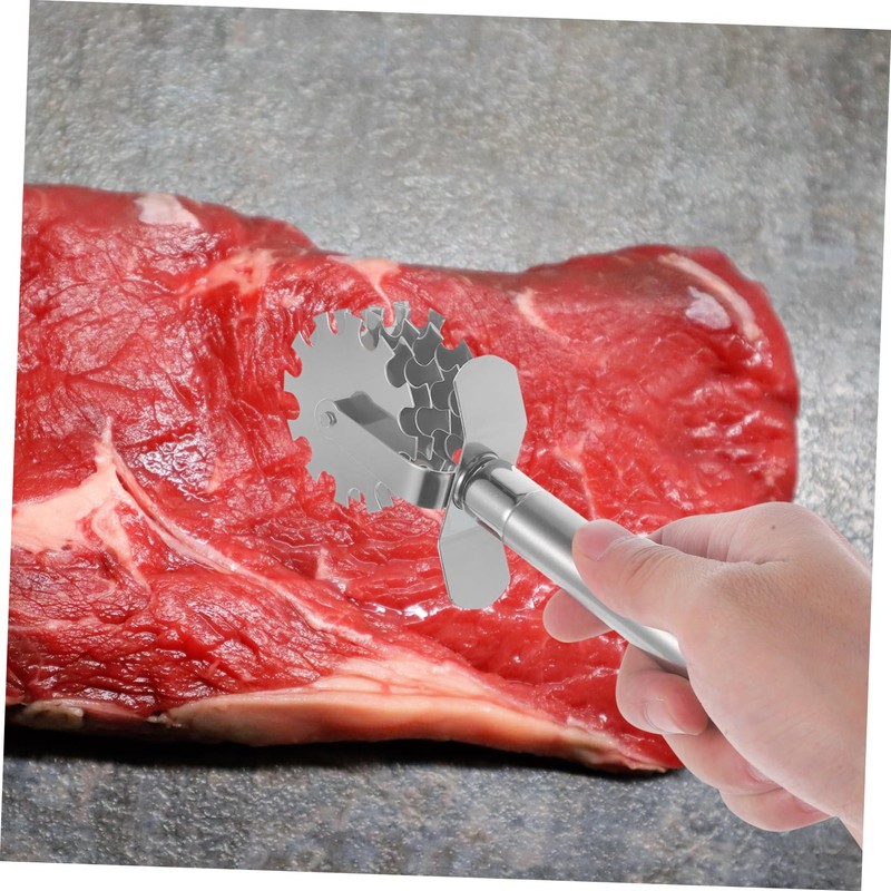 OHPHCALL 1Pc Stainless Steel Meat Tenderizer Tool Wheel Design for
