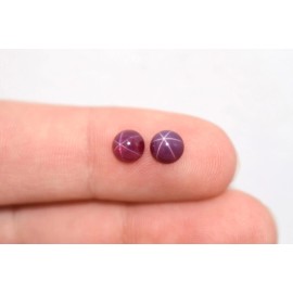 Vintage Lindy Star Ruby Red Round Flat Back Cabochon 5mm, 1 Piece