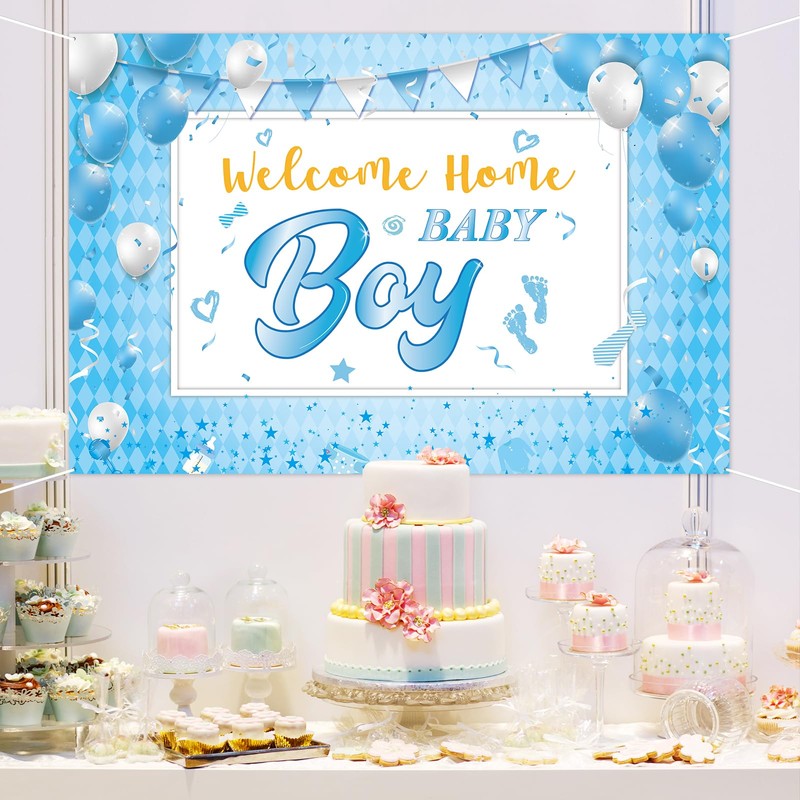 RoadSea It's a Boy Backdrop Banner - Gender Reveal Party