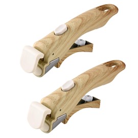 2 Pack Removable Handles for Pots and Pans - Universal Detachable Pan Handle Replacement - Heat-Resistant Plastic, Stainless Steel, Silicone - Wood-Like