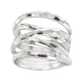 Silpada 'Wrapped Up' Overlapping Textured Band Ring in Sterling Silver, Size 5, Size 5