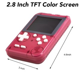 Retro Mini Game Machine with 400 Classical FC Games Handheld Game Console 2.8-Inch Color Screen Support for TV Output , Presents Birthday for Kids, Adults (Red)