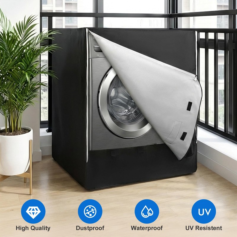 Waterproof Washer and Dryer Covers with Durable Zipper 27"W X