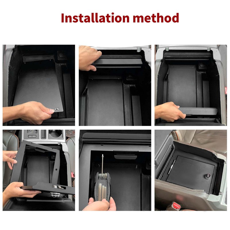 PDKLIN for F150 Center Console Organizer Gun Safe Box with