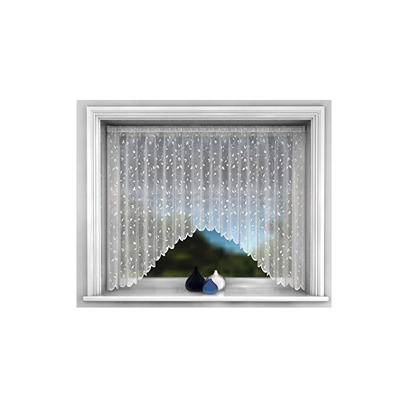 Net Curtain Jardiniere, White Nets Lace Ready to Hang, Ellie,