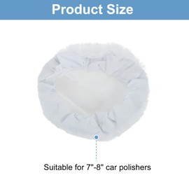 sourcing map 6pcs Car Polisher Bonnet Buffing Pad Synthetic Wool Tie-On Polishing Buffing Pad Cover for 7"-8" Car Buffer Bonnets Polisher, White